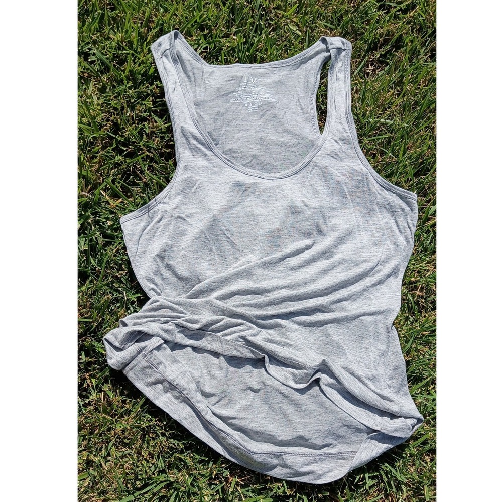 DVF Diane von Furstenberg 100% Modal Gray Racerback Tank Top Soft Lightweight XS - Picture 7 of 8